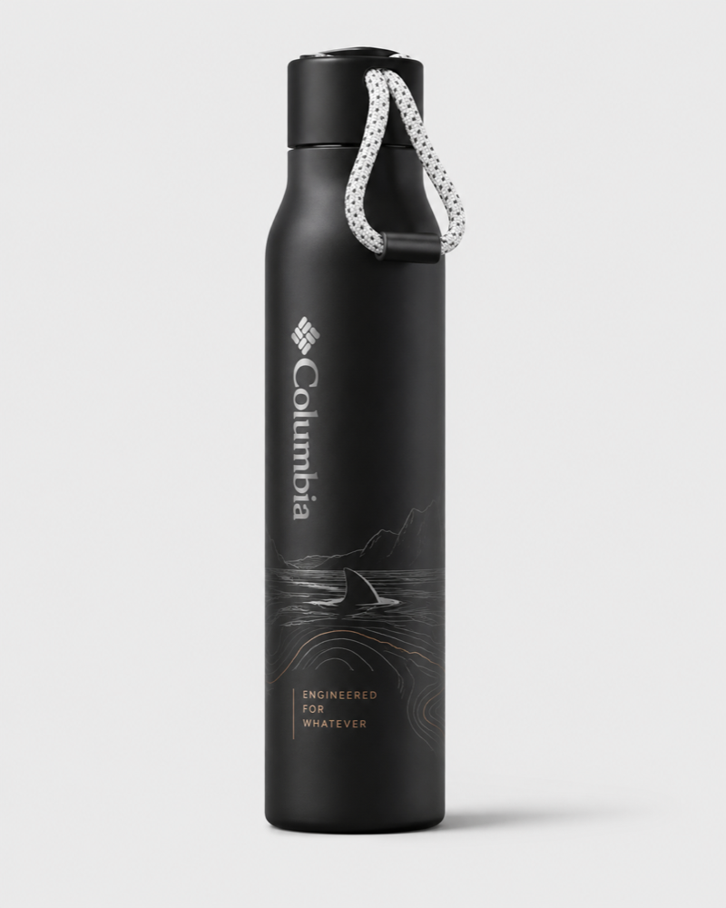 Termo Columbia · diseño Engineered for Whatever (aleta)